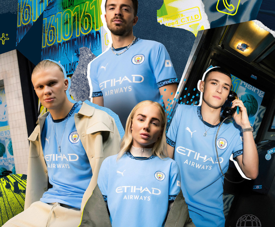 A mais recente camisola do Manchester City para a época de 2024 a 2025